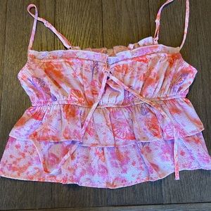 Pink butterfly tank top